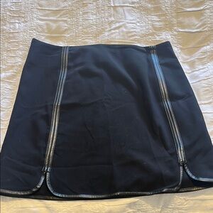 Elegant Black Skirt with Pleather Accents